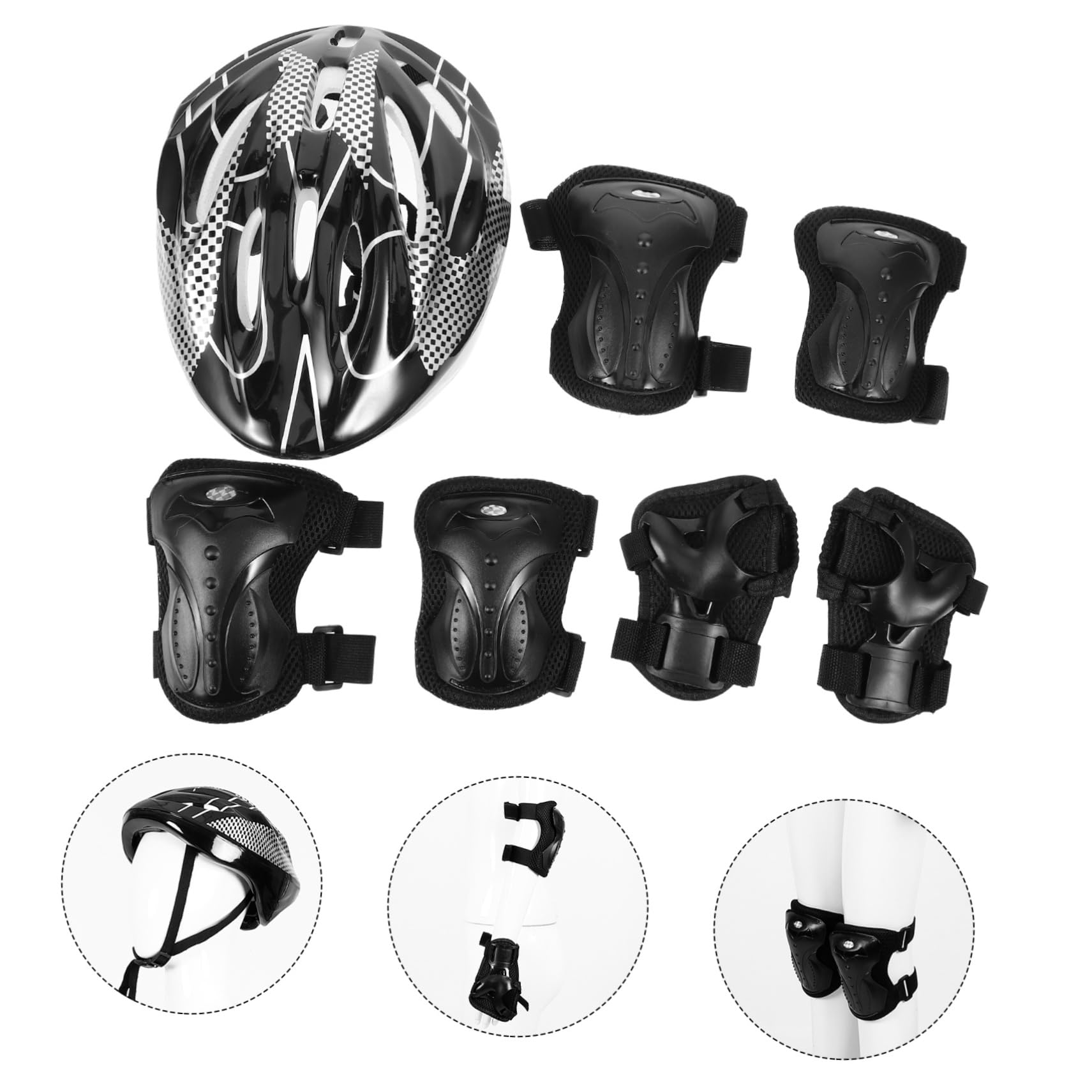 Toddmomy 2ensembles Set De Adulte Pour Roller Skating Équipement De Sécurité Complet Avec Casque Coudières Genouillères Et Pour Trottinette Et Skateboard Design Élégant Et