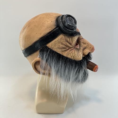 Miniatura 7 de Máscara de látex para abuelo y anciano de Halloween, máscara aterradora de látex, perfecta para cosplay, fiestas y bromas