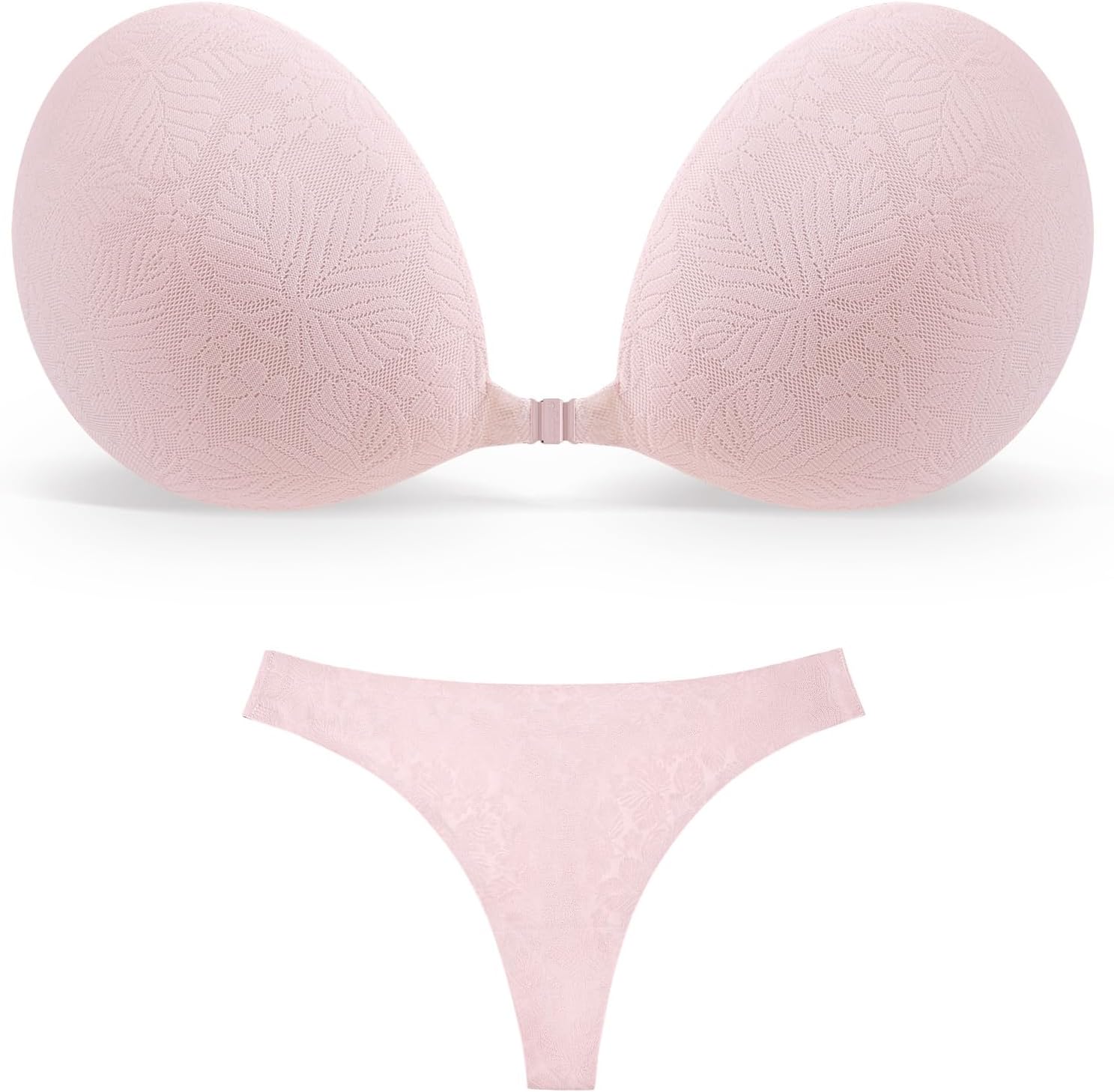 Niidor Sticky Bra Invisible Stick on Bra Backless Strapless Women's Adhesive Bras Ladies Invisible Bras C Pink