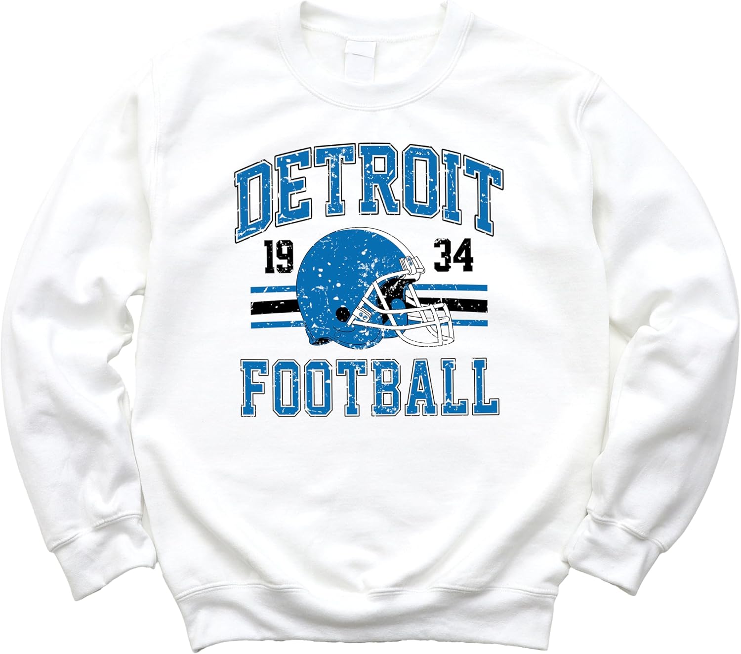 Olive Loves Apple Vintage Detroit 1934 Football Sweatshirt for Men Women and Kids Blue and Black Pullover