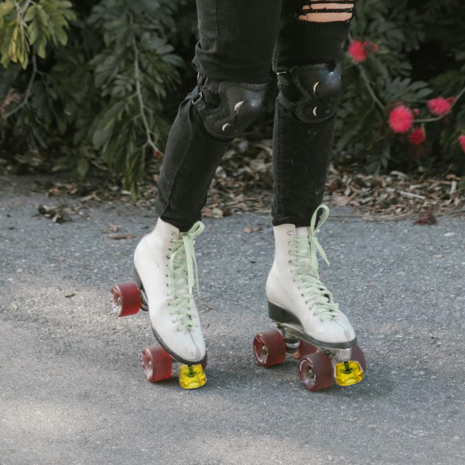Freno de Patines Amarillo de PU Resistente y Robusto, Juego de 1 Set para Roller Skates, Accesorio Adecuado para Detener y Controlar el Patinaje