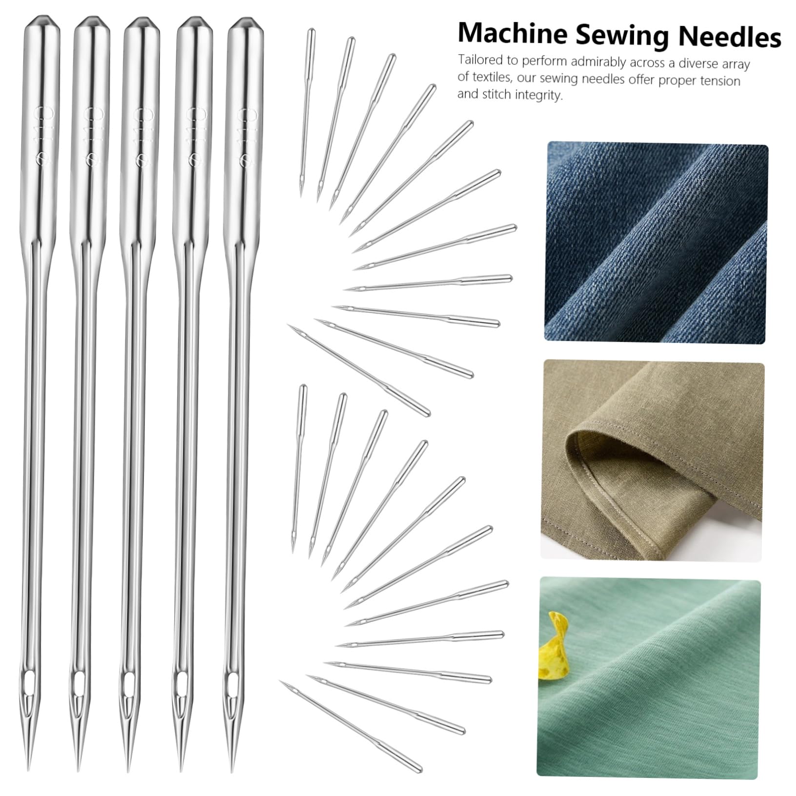 HOMSFOU 5 Set Aghi Per Macchina Da Cucire Confezione Da Resistente E Facile Da Sostituire Compatibile Con Macchine Domestiche Per Tessuti Diversi 100 Pezzi*5