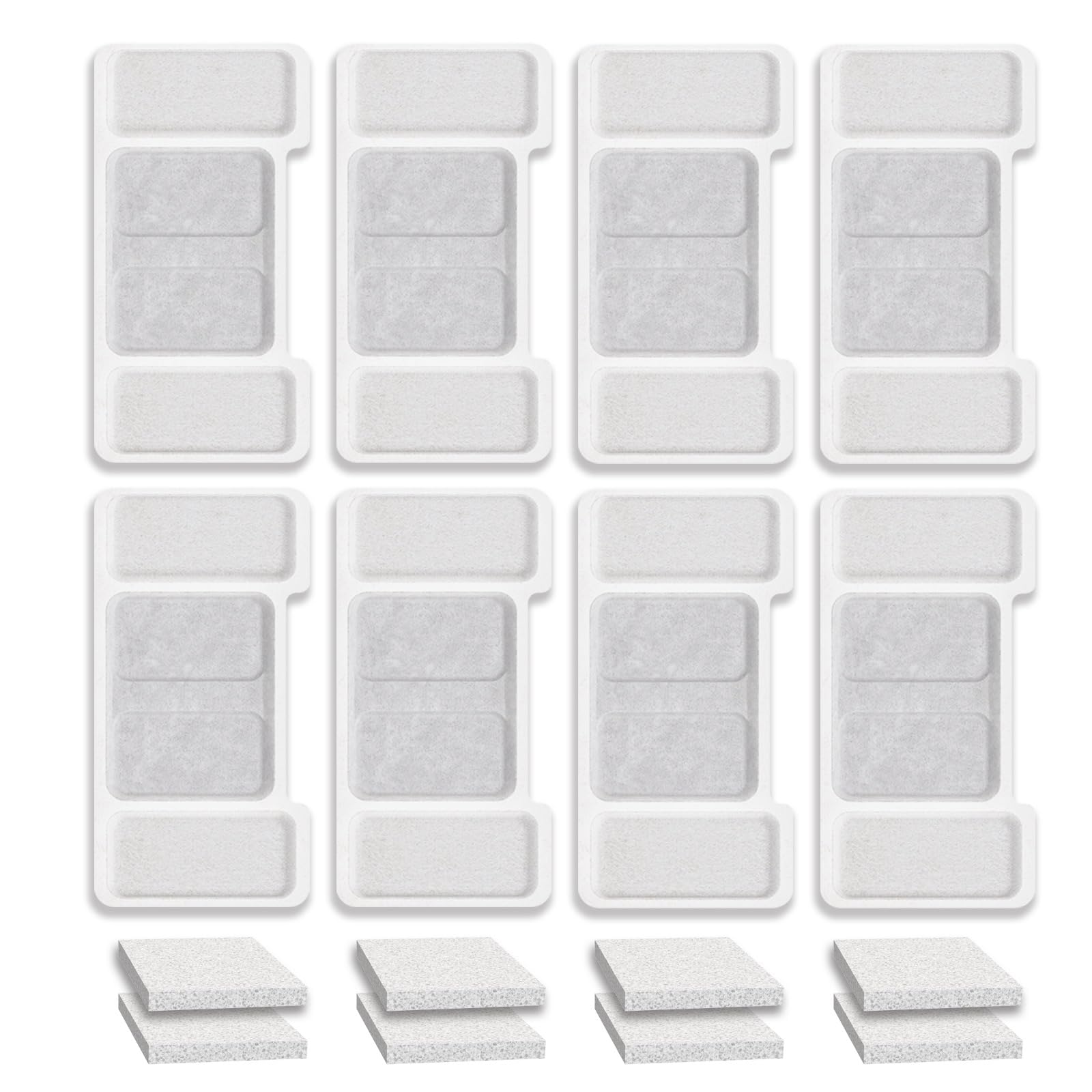 Cat Water Fountain Filters & Sponges (8 Filters & 8 Sponges), Suitable for B0F6LCQXSH & B0F6LFRR7M, 8 Filters+8 Sponge