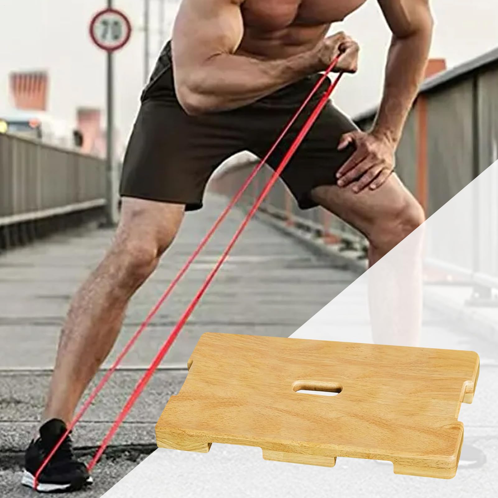 Tavola Per Esercizi Con Bande Elastiche Regolabile Antiscivolo Robusto | Tavola Stretching Piedi Fitness Legno Palestra Flessibilità Equilibrio Recupero Per Home Gym Yoga Pilates Unisex