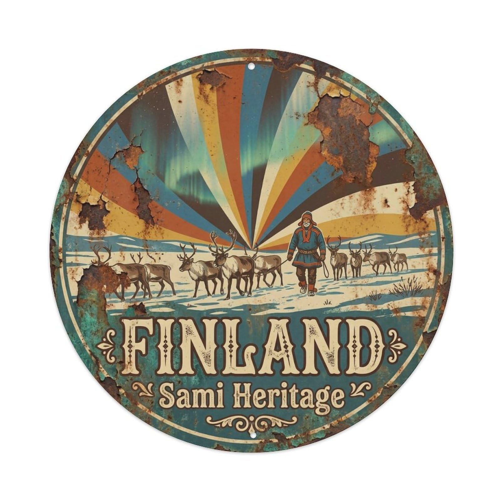 Vintage Travel Finland Remarkable Vintage Metal Tin Sign Plaque