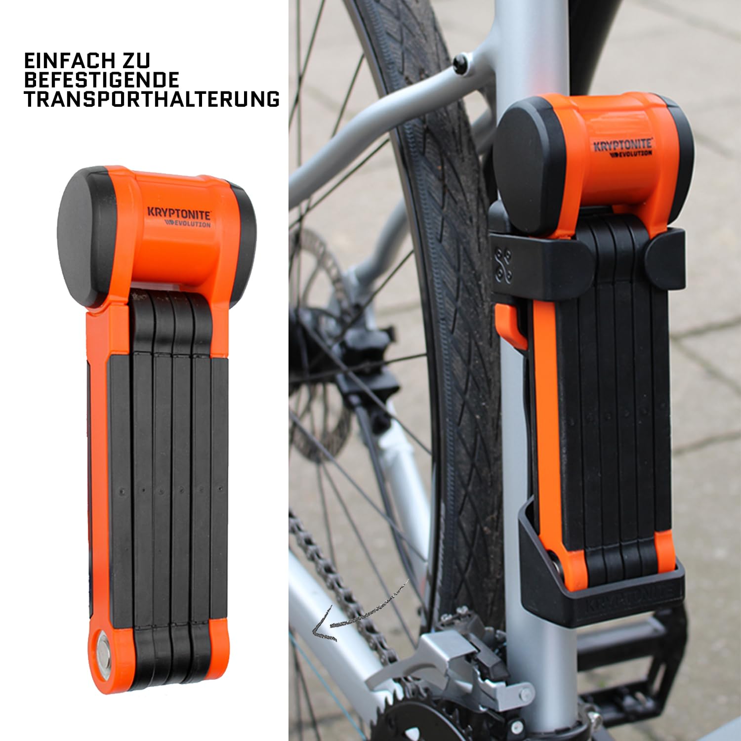 Kryptonite Evolution 790 Faltschloss, faltbares Fahrradschloss inkl. Halterung, 6 Streben aus 5,4 mm dickem, gehärteten Stahl, Sicherheitslevel 7/10, für Fahrräder und E-Bikes, 1,5 kg, 90 cm