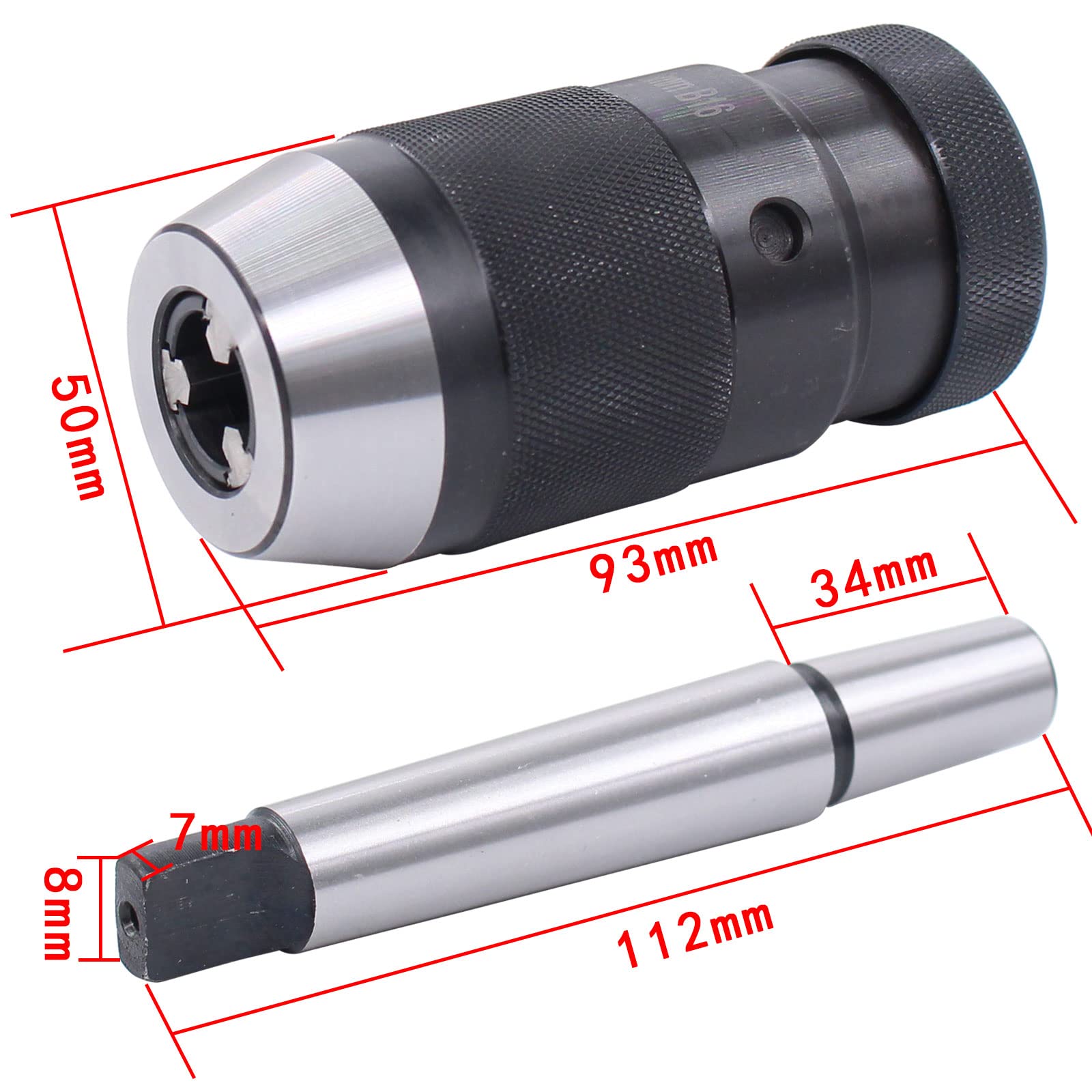 1-16mm MK2 auto stringe Keyless Tornio Trapano Trapano Mandrino Chiave MT2-B16 Conico Arbor