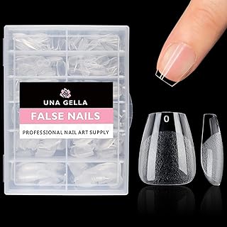 UNA GELLA Extra Short Coffin Fake Nails 504pcs Pre-shape Extra Short Coffin Press on Nails Extra Short Coffin Gel Tips for Full Cover Acrylic Short Coffin Nails False Nails For Nail Extension Home DIY Salon 12 Sizes Gelly Tips