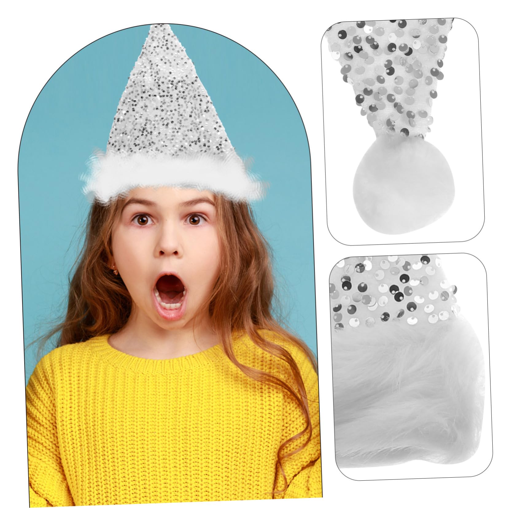 MAGICLULU 6 Piezas De Sombrero De Papá Noel Con Lentejuelas Gorros Decorativos De Lentejuelas Sombrero De Fiesta De Navidad De Felpa Decoración Navideña Gorros De Navidad Gorro De