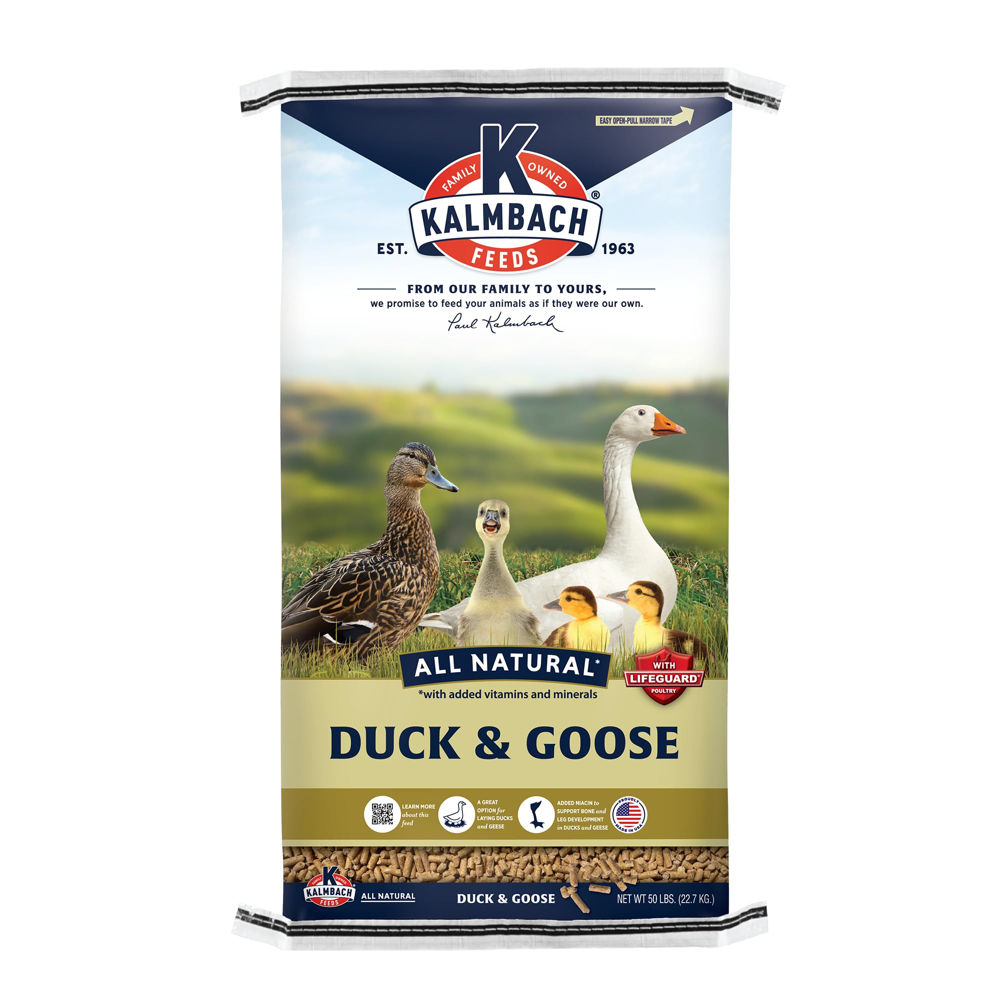Kalmbach Feeds 18% All Natural Duck and Goose Feed Mini Pellet, 50 lb