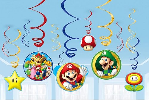 12Super Mario Bros Friends Fiesta Infantil Hanging Cutout Remolinos decoraciones 12Super Mario Bros Friends Fiesta Infantil Hanging Cutout Remolinos decoraciones