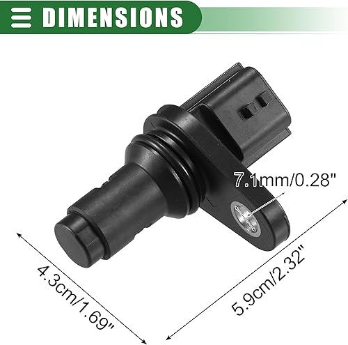 Miniatura 4 de Motoforti Sensor de posición del cigüeñal Sensor del motor, para Nissan Versa 2010-2018, No.237311KT0A, negro, plástico