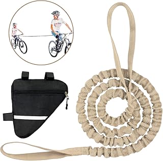 Tow Rope Bicycle Children Tow Rope with Bicycle Frame Bag Elastic Bicycle Tow Strap Bicycle Bungee Tow Rope Parent Child Pull Rope Tow Rope Khaki Bike Traction Rope