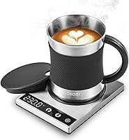 COSORI Coffee Mug Warmer & 17oz Mug Set - 1°F Precise Temp Control, LCD Display, Spill-Resistant for Office Desk & Gifts