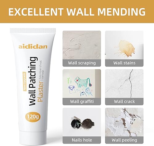 Miniatura 2 de Kit de tres parches de reparación de paneles de yeso con raspador, pasta de reparación de masilla para paredes, agente reparador de paredes,