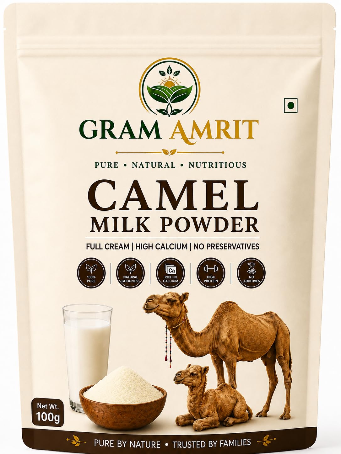Gram Amrit Camel Milk Powder | 100g | Premium Camel Milk Powder | 100% Pure Camel Milk Powder-image-49