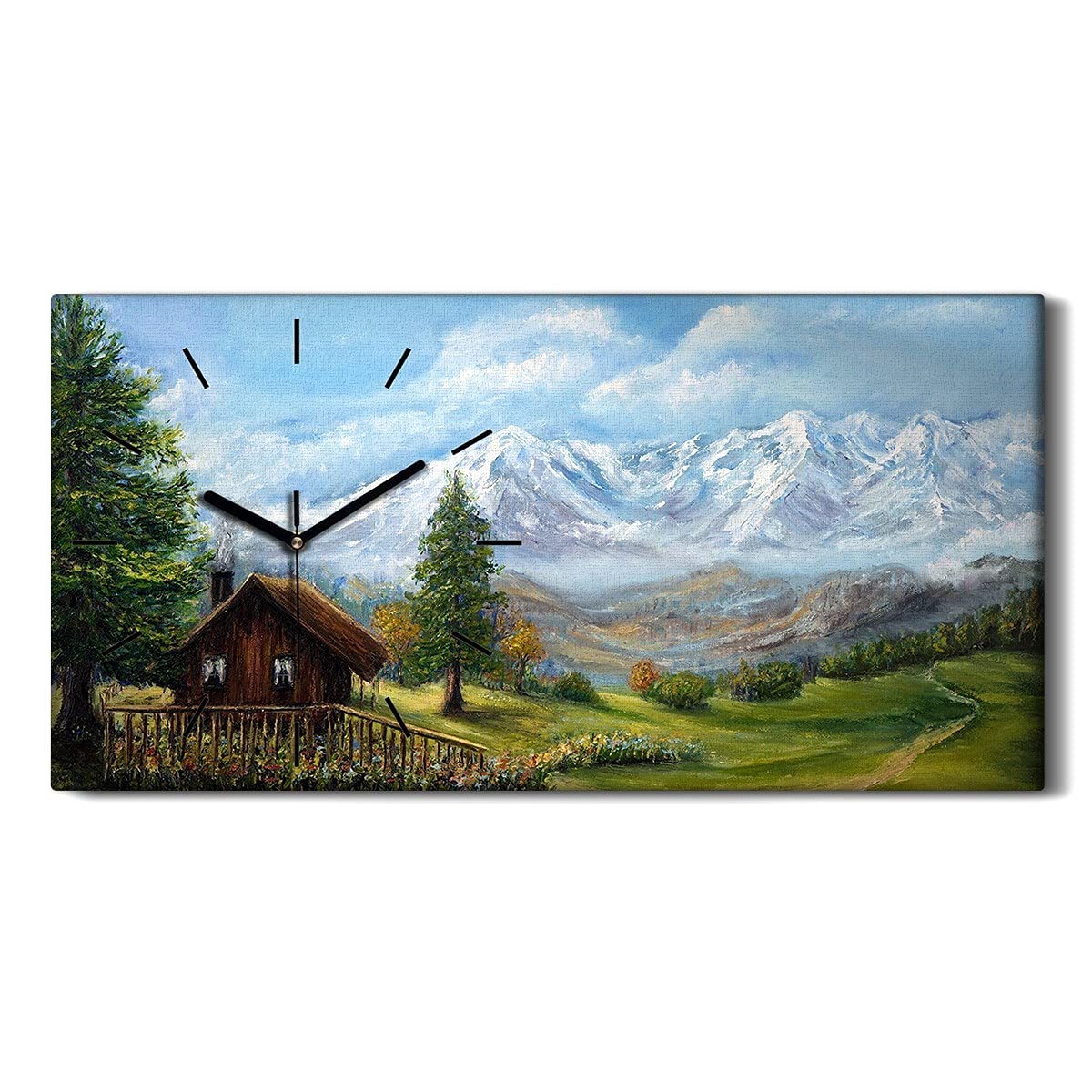Horloge sur Toile Art Mural Paysage Meadow Tableau Salon Coloray