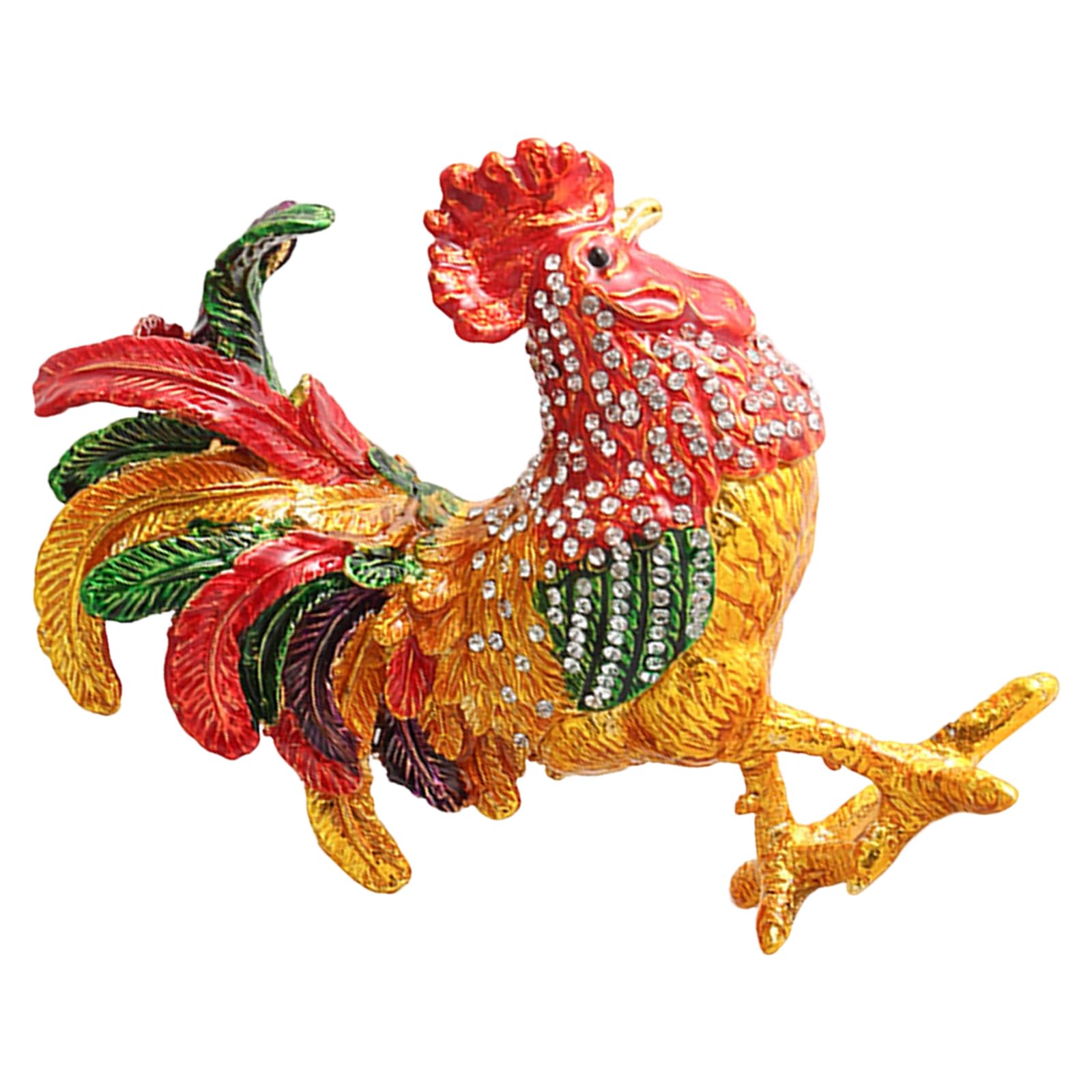 Msioytog Unique Small Accessory Case Rooster Shape Decorative Storage Box Alloy Texture Suitable for Keeping Valuables Safe Jewelry Holder