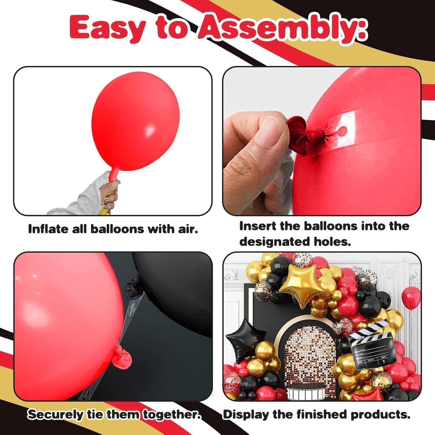 Movie Night Balloon Garland Arch Kit,Film Themed Party Decorations image 3