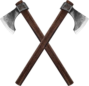 18.9" Throwing Axe, 2Pack Throwing Tomahawk Axe with 1065 High Carbon Steel and Beech Wooden Handle, Well Balanced Great for Axe Throwing Game, Competition and Recreation