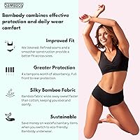 Vista 4 de Bambody Ropa interior para mujer Bragas absorbentes de bambú para maternidad y posparto con tela sedosa suave y transpirable para flujo pesado