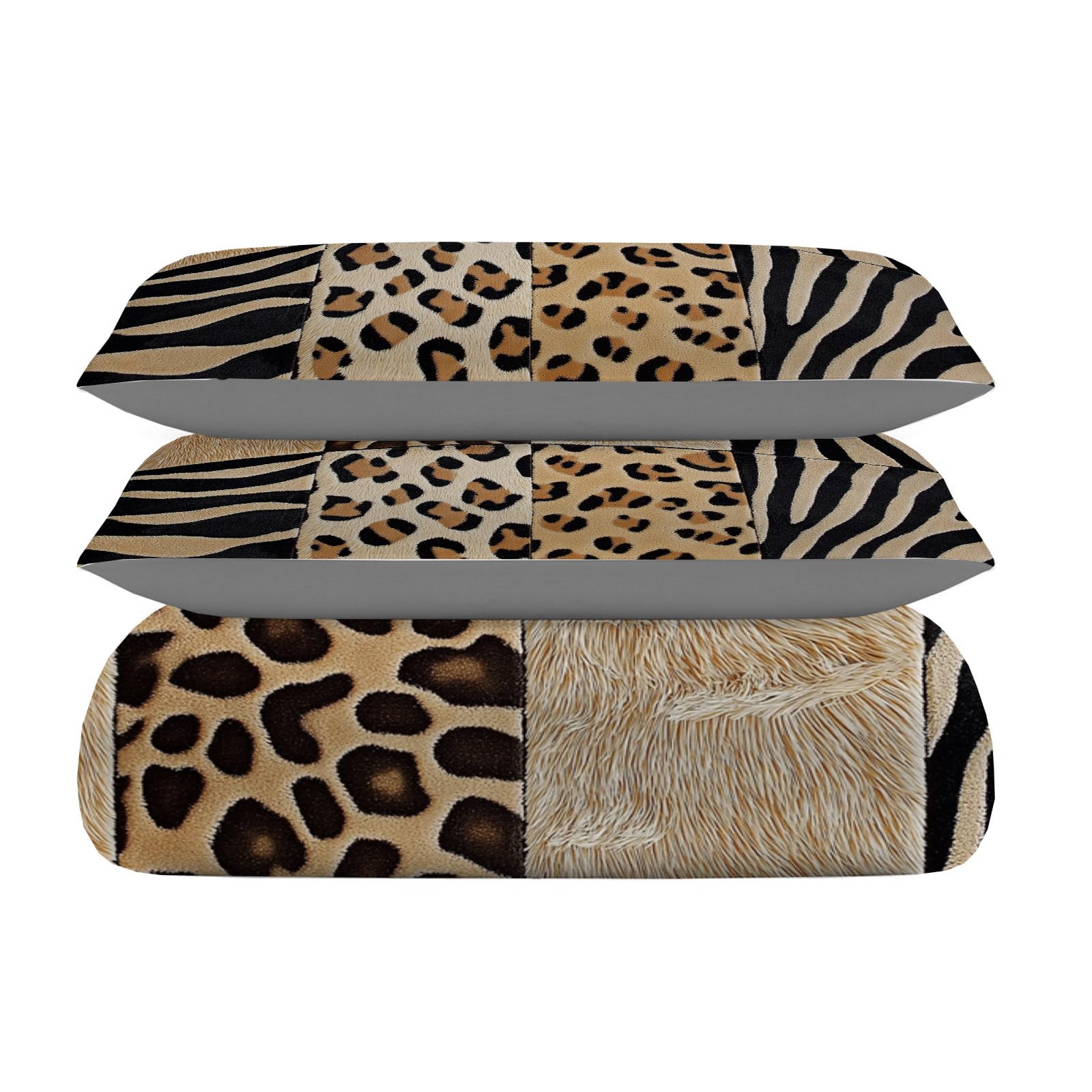 Funda Nórdica Cama, Patrón De Tigre Cebra Funda Nórdica Doble 200X200Cm, Estampado De Moda Patrón Microfibra Funda Edredon 3 Piezas Compuesto por 1 Funda Nórdica Doble 200X200Cm