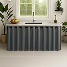 Cortina Antimofo Para Pia De Cozinha Balcão Janela Impermeável 1,40 X 90 (Grafite)