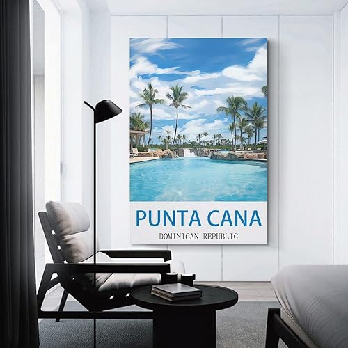 Miniatura 3 de HeyBox Punta Cana - Póster de viaje vintage de República Dominicana, 12 x 18 pulgadas, impresiones en lienzo, pinturas artísticas de pared para