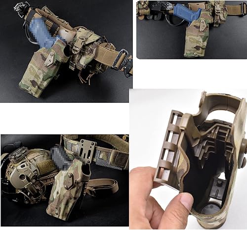 Miniatura 6 de Airsoft - Plataforma de pierna caída y funda para diestros, plataforma táctica de montaje en muslo, panel de funda de pierna caída con cinturón