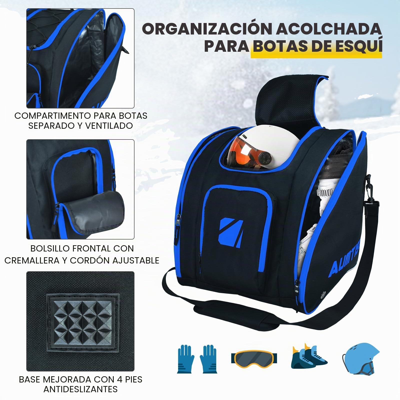 AUMTISC Juego de Bolsas de esquí y Bolsa para Botas de esquí