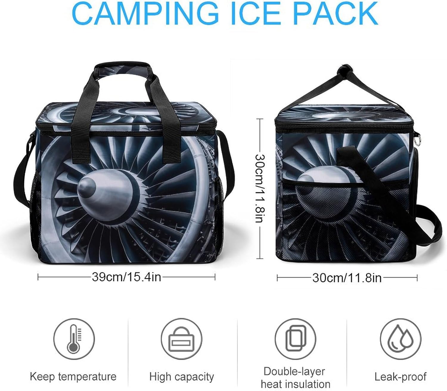 Cooler Bags Insulated for Travel, Jet Engine Print Soft Cooler Bag,Insulated Lunch Bag for Camping/Beach/Outdoor/Picnic