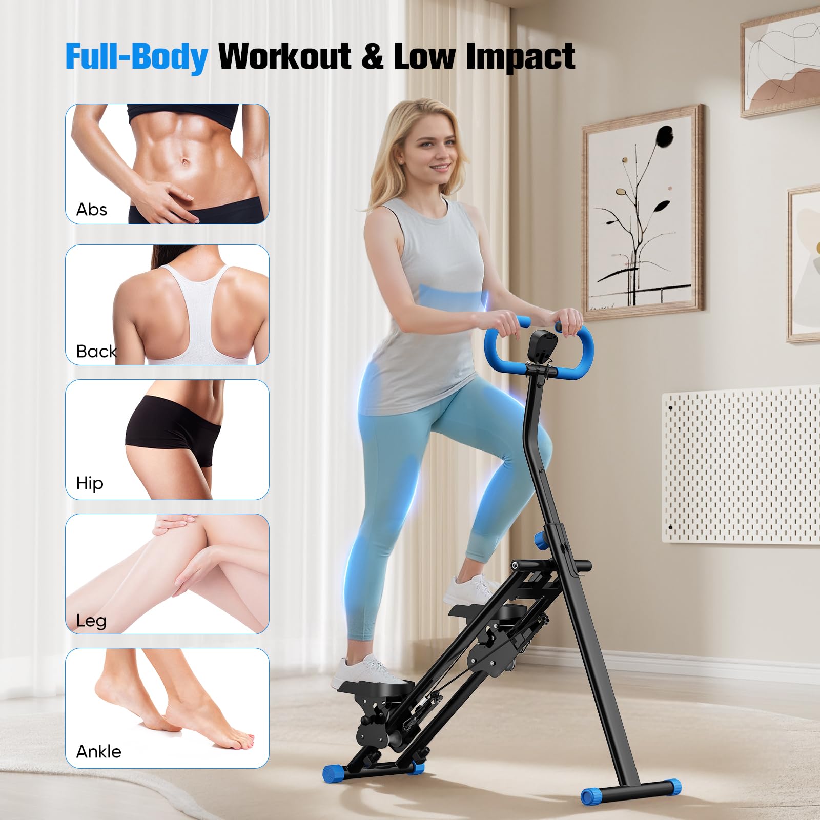 2026 Stair Stepper Pro,Stairmaster für Zuhause,Folding Cardio Vertical Climber Maschine Treppenmeister mit Verstellbare Lenker für Home Büro Fitnessgerät,Maximale Tragfähigkeit 150 kg