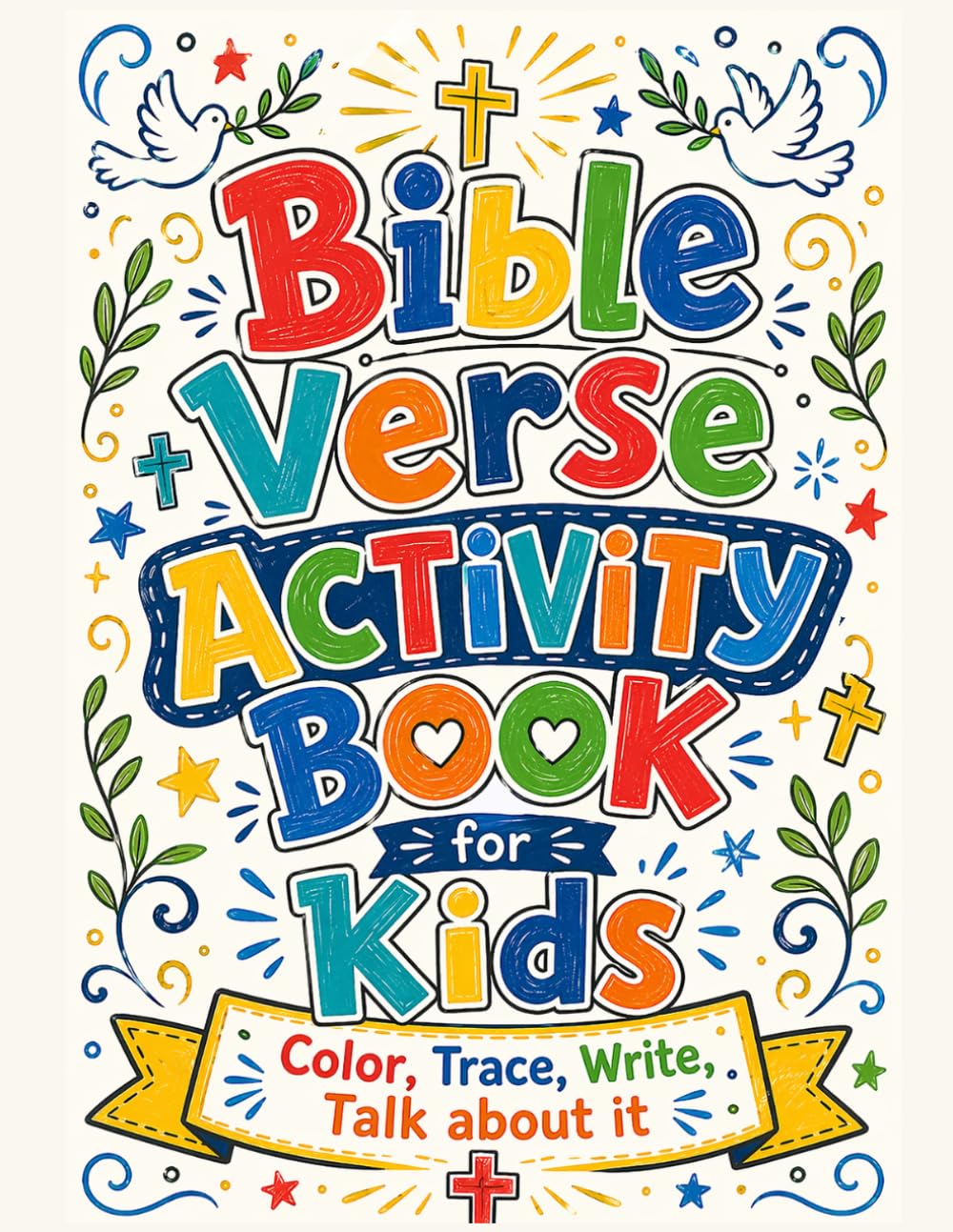 Bible Verse Activity Book & Coloring Book for Kids: 35 Days of Bible Fun: Short and Easy Verses to Read, Trace, Write and Color