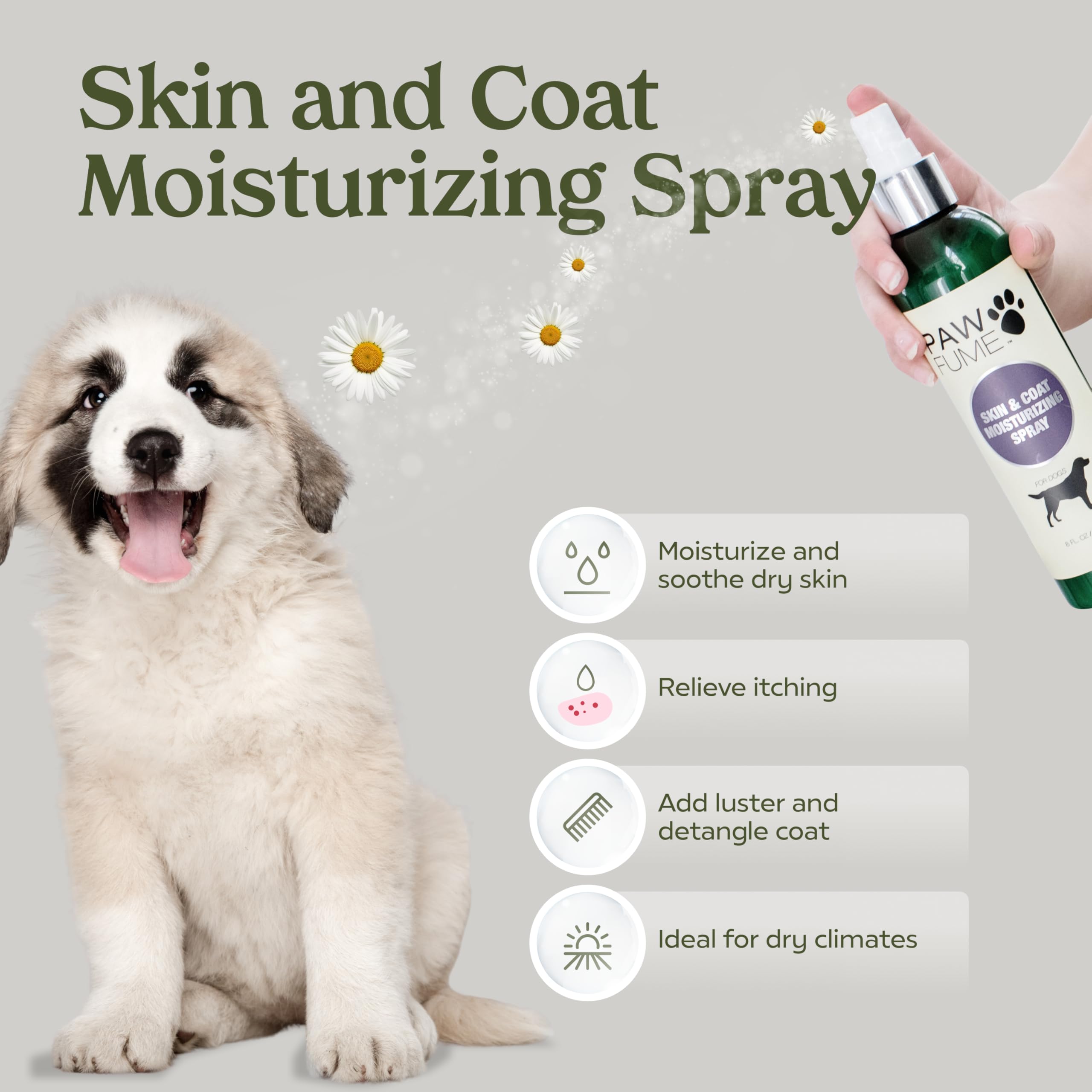 Pawfume Dog Gift Basket, 6-Piece Box – Give Your Pup a Spa-Quality Coat & Odor-Free Freshness – Probiotic Deodorizer Spray, Hypoallergenic Grooming Mist & Premium Brush – Dog Gift Boxes for All Breeds