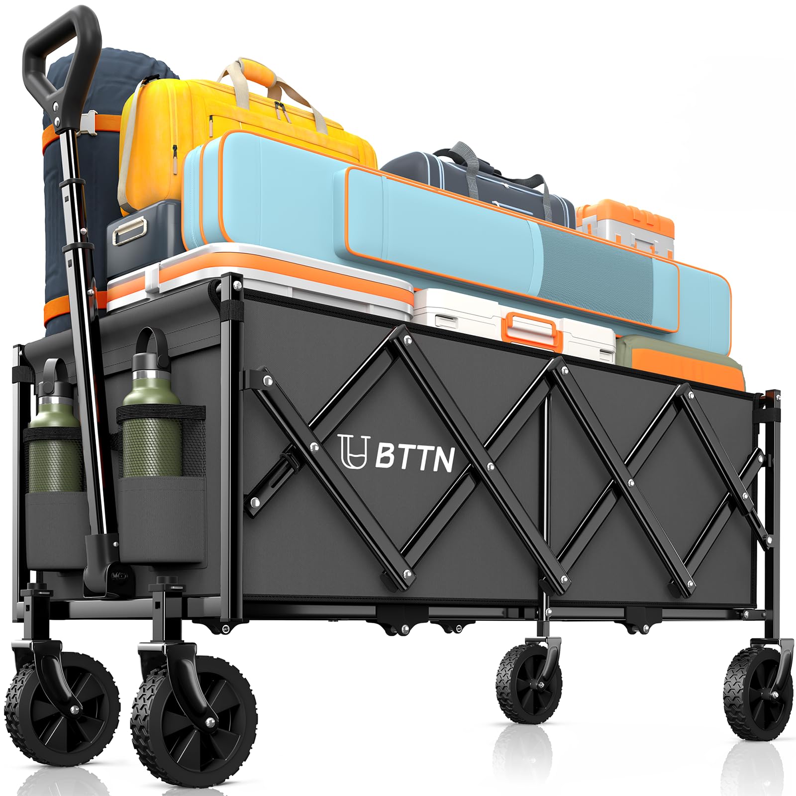 BTTN Carro plegable y ligero, 120 l, extra largo, ruedas silenciosas, color