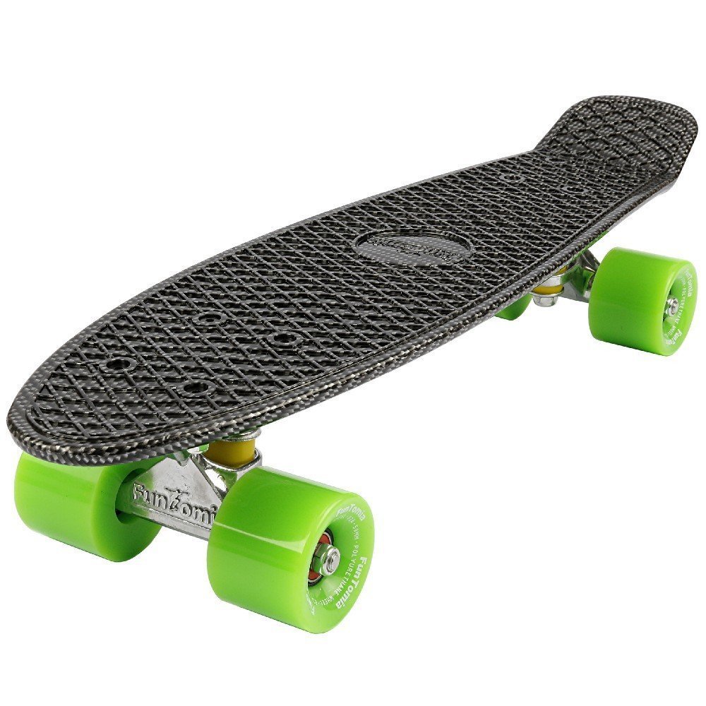 FunTomia Planche à roulettes Mini-Board Skateboard 57cm - avec roulements ABEC-11 - Style Retro Cruiser en Plastique