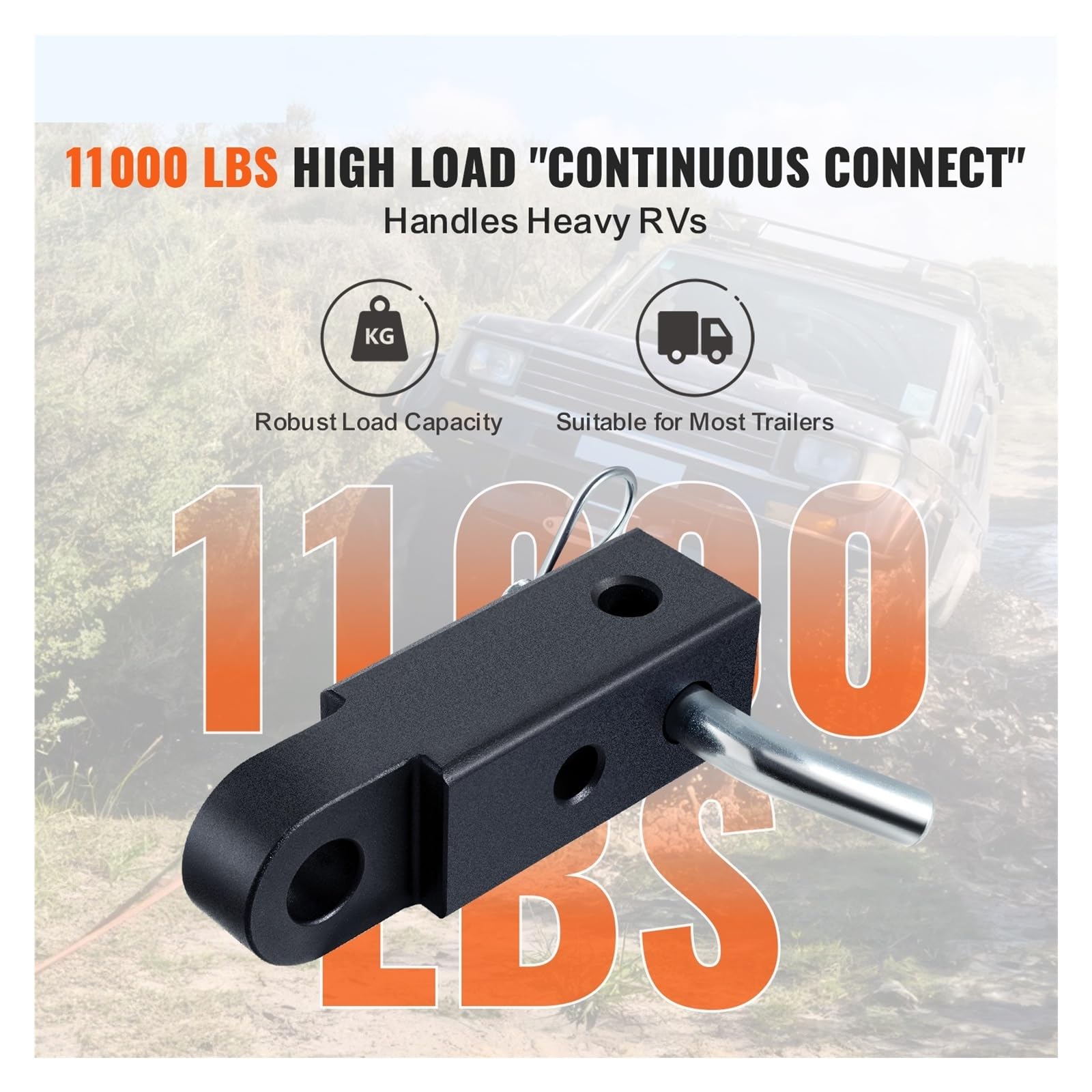 52900 funtów Shackle Hitch Receiver pasuje do odbiorników 2" Akcesoria holownicze z blokadą zaczepu przyczepy, Wysoka wytrzymałość