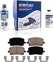 Vista 77 de Detroit Axle - Pastillas de freno delanteras para Nissan Pathfinder Frontier D21 720 Pickup Subaru SVX Pastillas de freno de cerámica con reemplazo