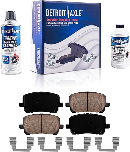 Miniatura 77 de Detroit Axle - Pastillas de freno para Chevy Trailblazer GMC Envoy Pastillas de freno de cerámica w/Hardware Buick Rainier Isuzu Ascender Olds