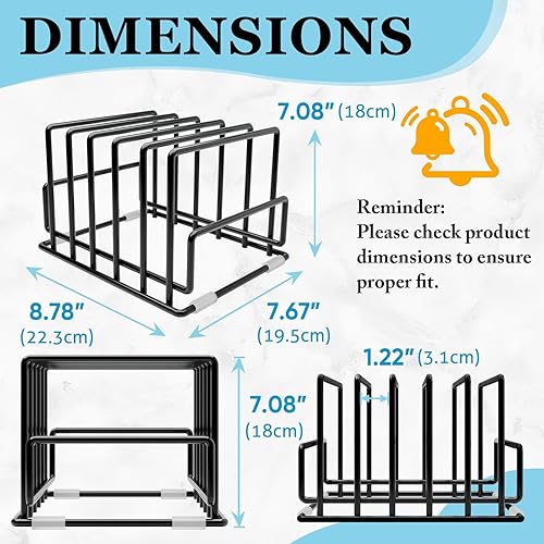 Miniatura 2 de Organizador de armario de cocina, soporte dividido con 5 ranuras para sartenes finas, bandejas para hornear y tablas de cortar, almacenamiento que