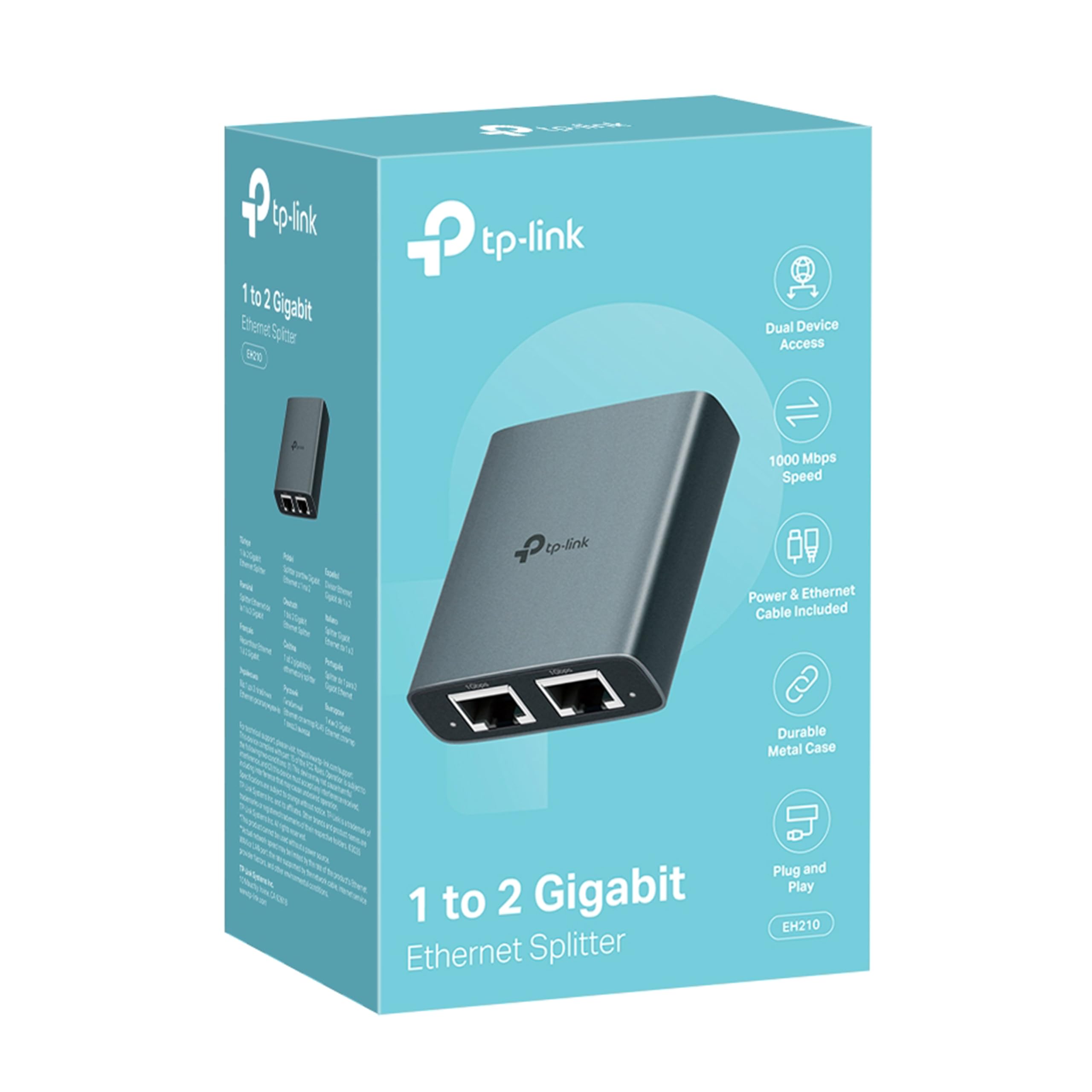 TP-Link EH210 1 to 2 Gigabit Ethernet Splitter Network Switch,1000Mbps High-Speed, Plug and Play, LAN RJ45 Internet Splitter with USB Cable for Router,Laptop/PC,TV,Xbox — Amazon image 10