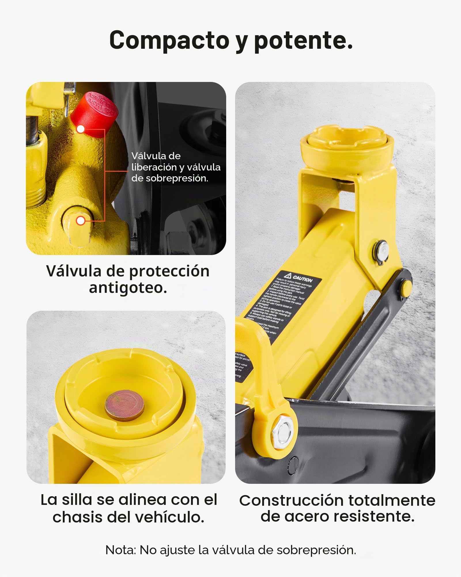 VEVOR Gato Hidráulico de Perfil Bajo Capacidad de Carga de 1,5 T, Gato de Acero para Coches, Bomba de Elevación Rápida de Un Solo Pistón, Rango de Elevación 130-310 mm, para Automóviles, Vehículos