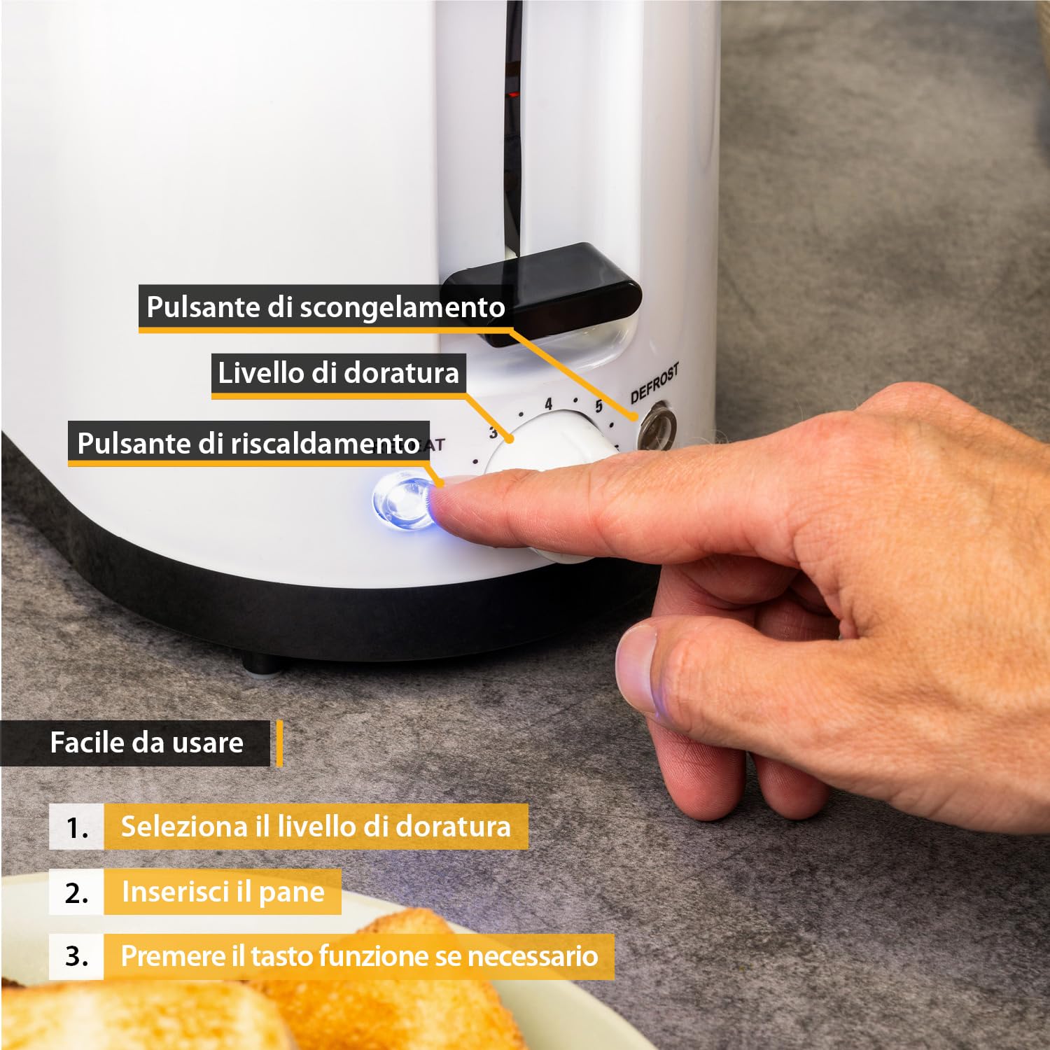 TZS First Austria tostapane 4 fette, 1400W, cassetto raccoglibriciole, scaldapanini, corpo isolato, regolazione temperatura, acciaio inox, funzione scongelamento, centratura pane