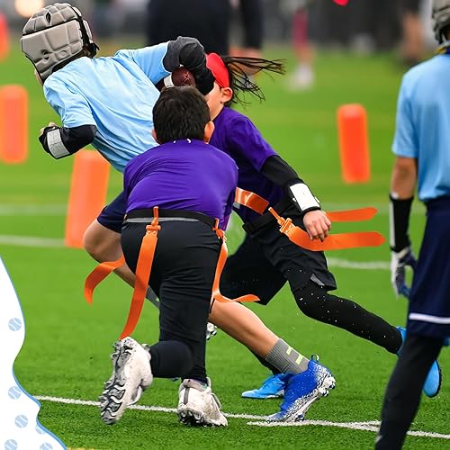 Miniatura 9 de Junkin Juego de cinturones y banderas de fútbol para 6 jugadores, cinturón de fútbol ajustable con 3 banderas por cinturón para niños, adolescentes