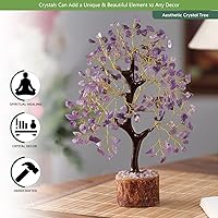 Vista 6 de NARIBABU Árbol de cristal de amatista, cristales curativos y piedras, regalos únicos para mujeres, árbol del dinero de Reiki y Feng Shui, decoración