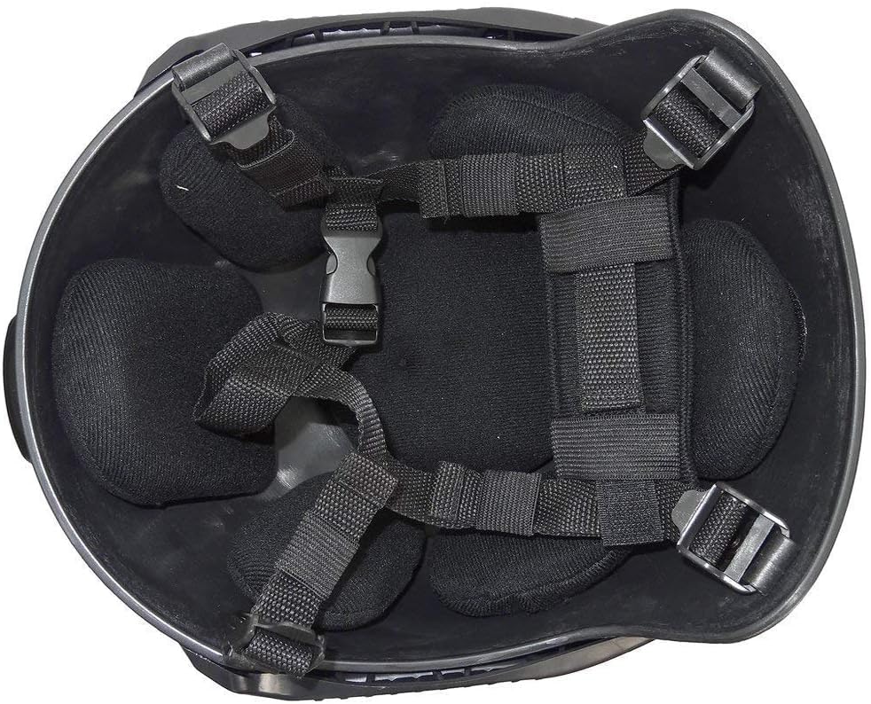 HISTOEG Airsoft Helmet and Face Mask, Airsoft Full Face Mask, Color Bullet PJ quick Helmet with Detachable and Adjustable Goggles, Front NVG Bracket and Side Rails, Medium, Black