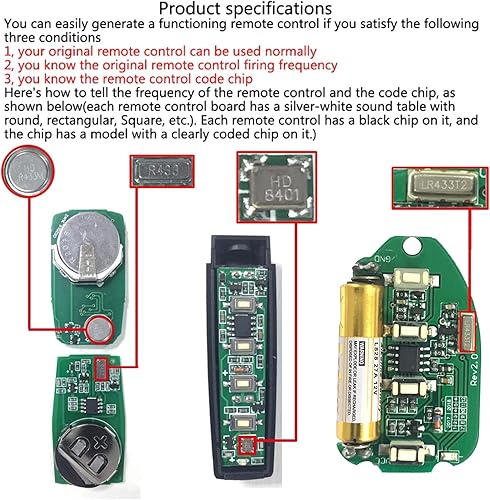 Miniatura 7 de Duplicador de control remoto universal, puerta de garaje de 433 mhz, llavero de control remoto portal, llave de control remoto para sistemas de