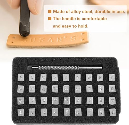 Miniatura 8 de 36 piezas de estampado de cuero de aleación de acero con número de letra, sello de cuero, sello de cuero, letra de acero, sello de cuero,