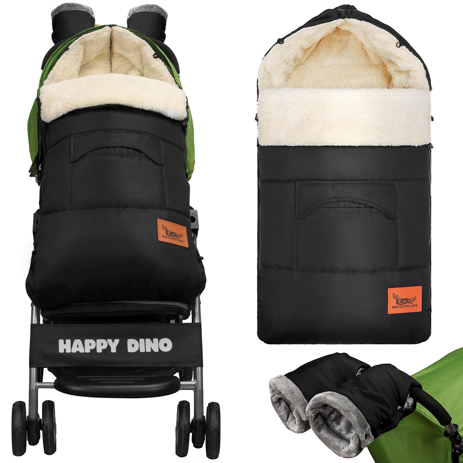 EAQ Cosytoes Footmuff with Handmuff Baby Footmuff Fleece Lined Cosytoes Warm Washable Universal Pushchair Footmuff — image 1