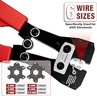 Vista 2 de Herramienta de prensado de cables de batería para terminales de cobre AWG 8-1/0, crimpadora de terminales de batería resistente, crimpadora